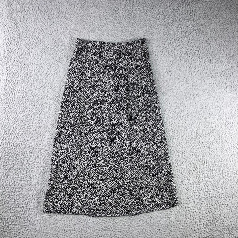 Abstract Midi Skirt Women XS Pebble Print A-Line Monochrome Office Siren Classic